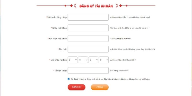 Thao tác đăng ký tài khoản na99
